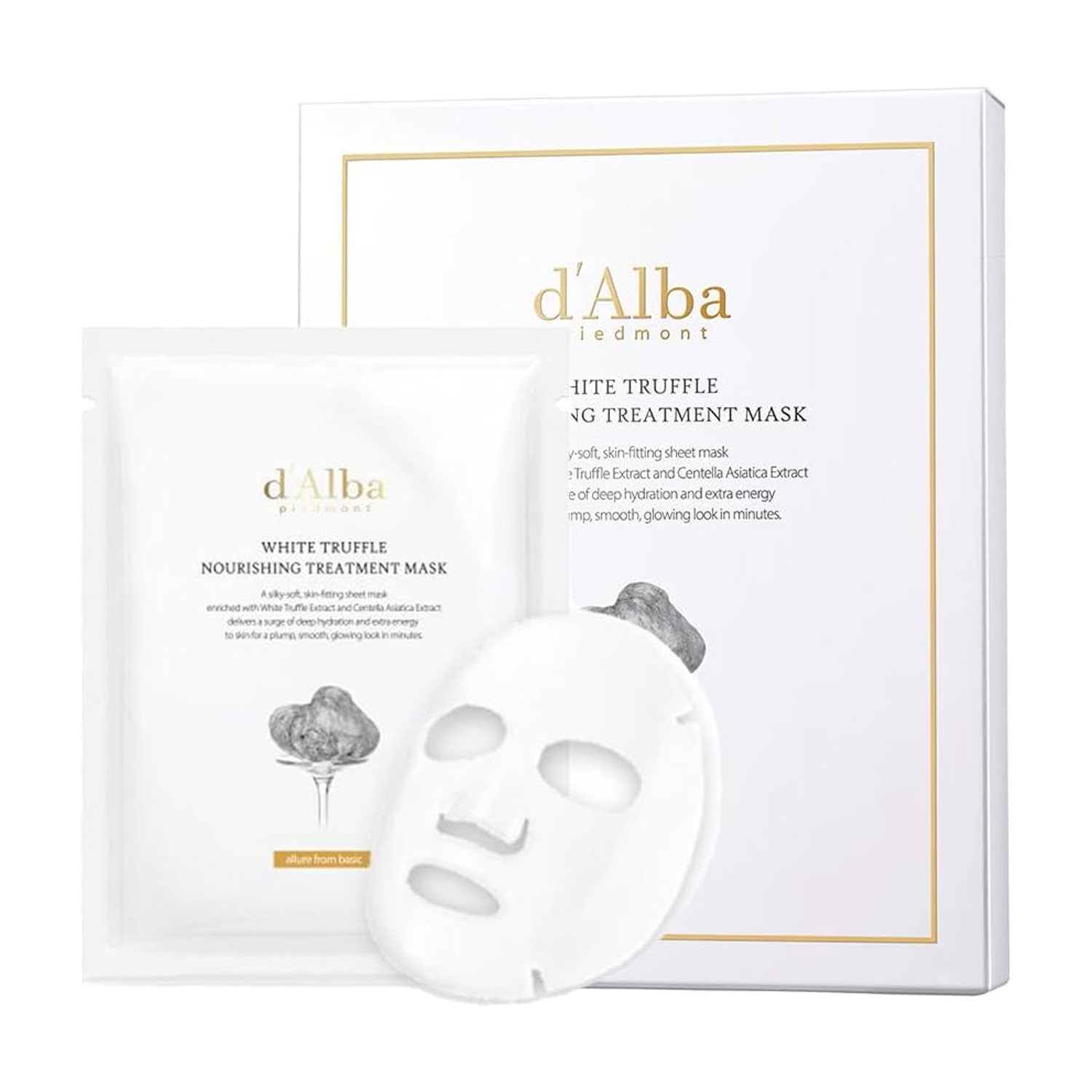 D’ALBA Mascarilla Facial Hidratante de Trufa Blanca 5 Piezas