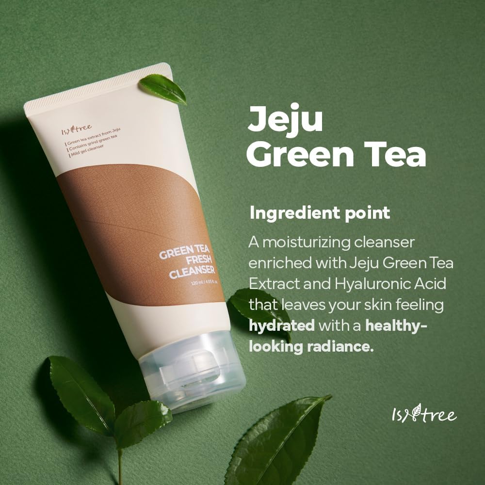ISNTREE Jabon facial de té verde y ácido hialurónico 120 ml