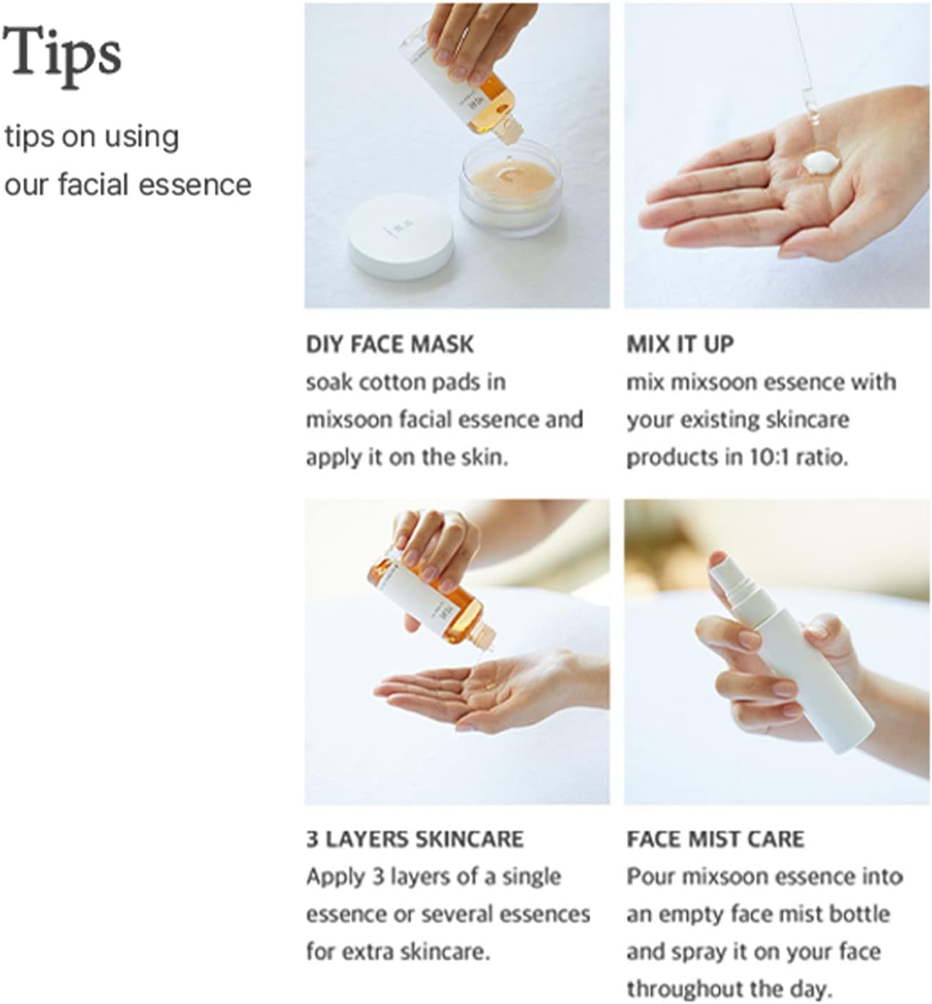 MIXSOON Esencia Facial Hidratante con Extracto de Frijol Mungo 100 ml